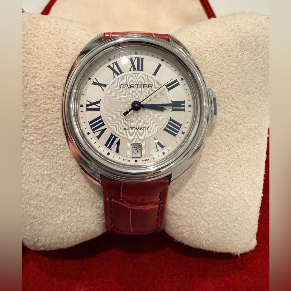 Cartier - Clé de Cartier 35mm Watch with Alligator Strap, Automatic Movement